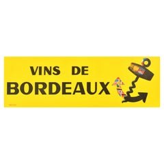 Original Used Drink Advertising Poster Vins De Bordeaux Anchor French Wine