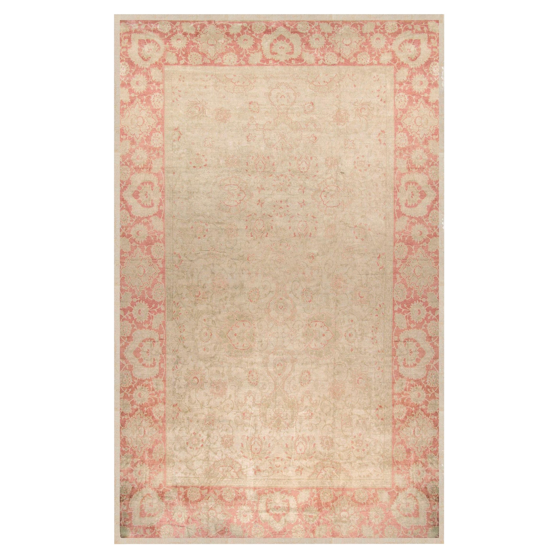 Vintage Agra Design Tappeto di lana annodato a mano 13'6 X 21'9 in vendita