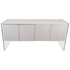 White Python Sideboard with Lucite Side Panels 5