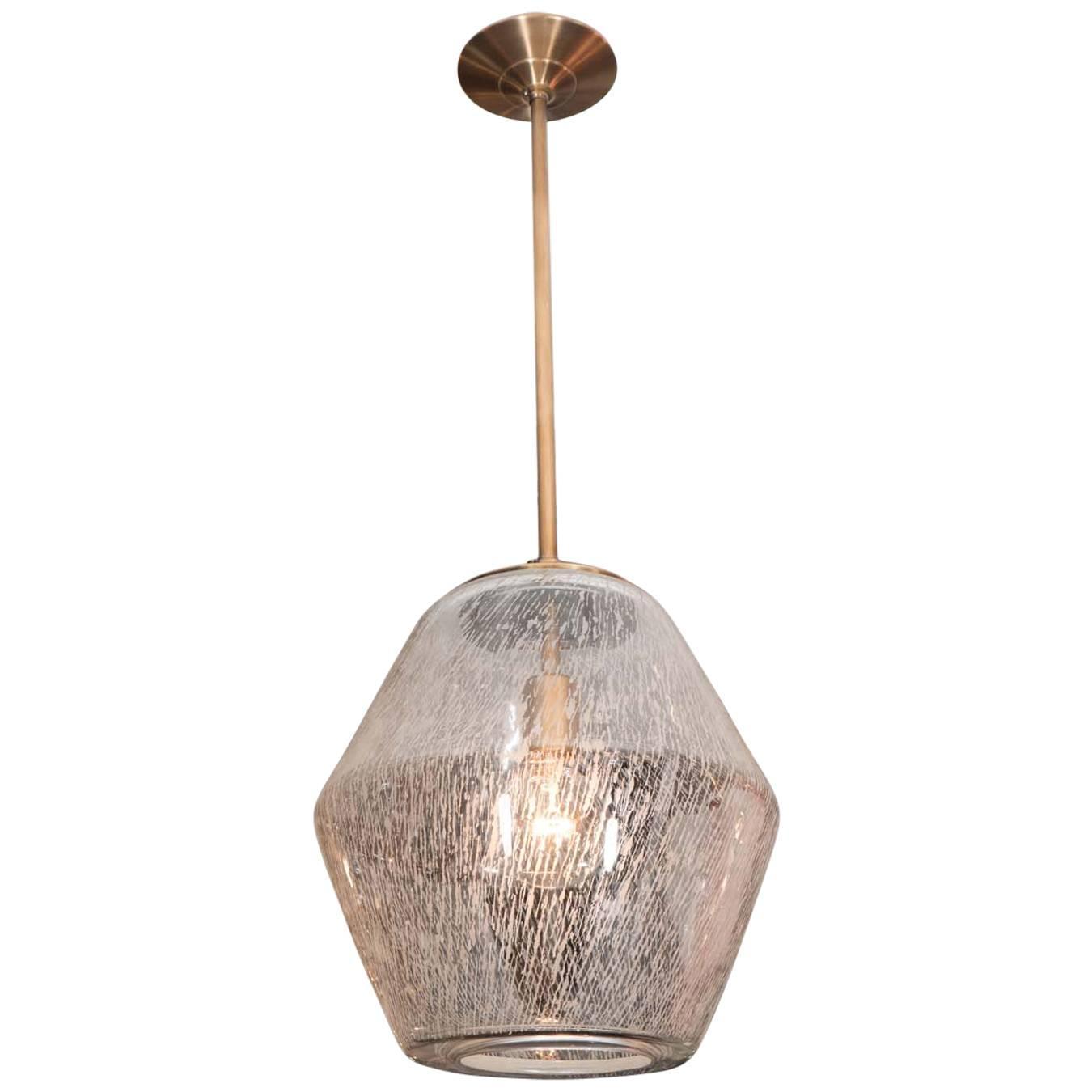 Etched Glass Globe Pendants For Sale at 1stdibs