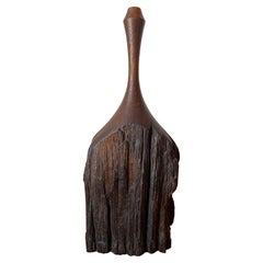 Vintage California Craft Sculptural Wood Vase 