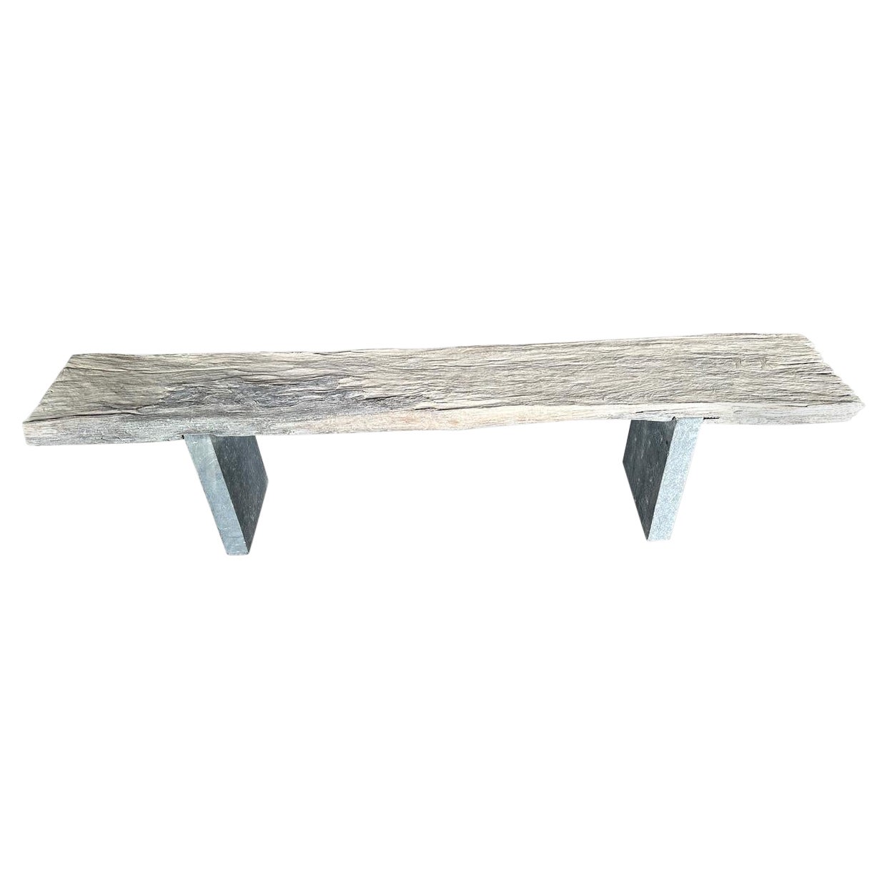 Andrianna Shamaris Wood and Granite Bench For Sale