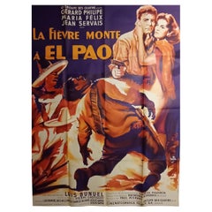 Used Movie Poster for the 1959 French Movie "La Fievre Monte a El Pao"