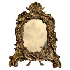 Antique Ornate Mirror Cast Bronze Picture Frame, France 1900