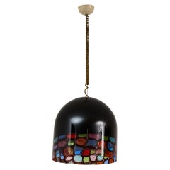 Vintage Murano glass ceiling lamp 1970s mod. Tinta, production Leucos