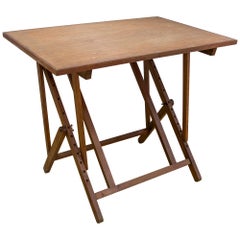 Retro 1970s Architect's Wooden Folding Table 