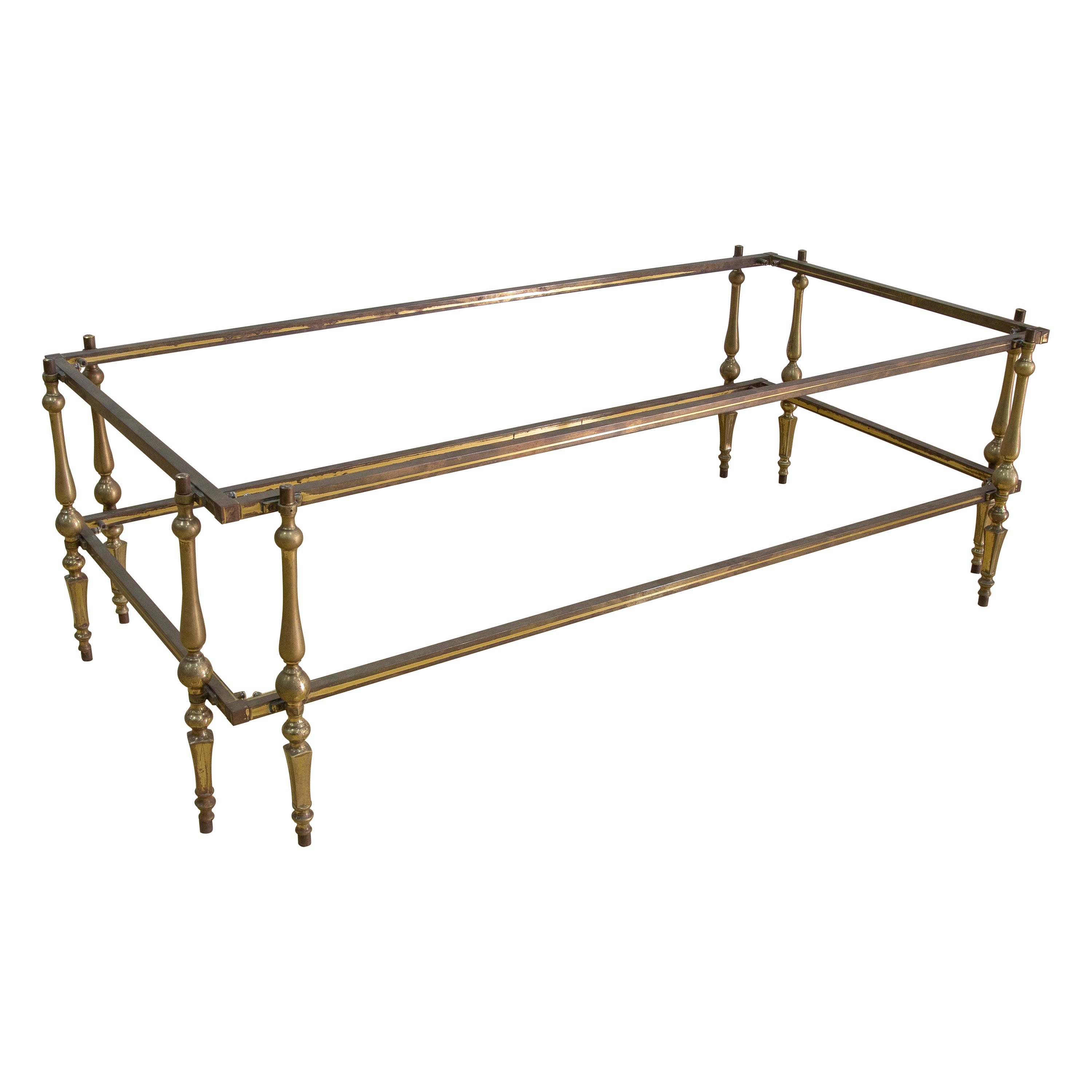 1980s Spanish Brass Coffee Table 