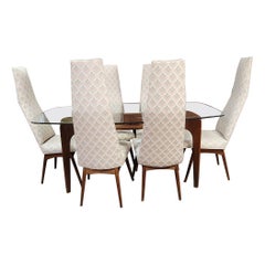 Vintage Adrian Pearsall Compass Dining Table and Six Chairs 