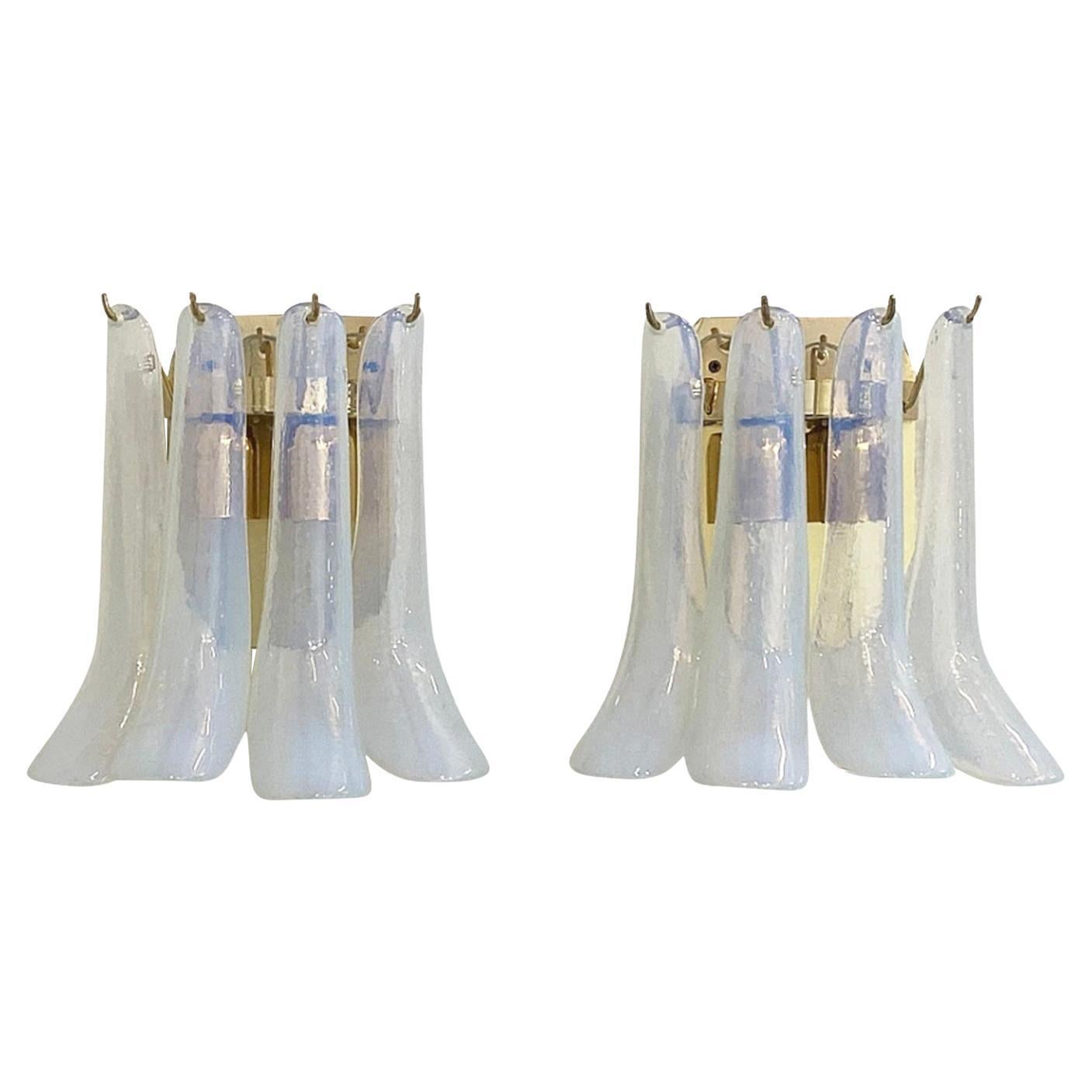 20th Century Italian Modern Pair of Murano Glass Wall Sconces by La Murrina For Sale