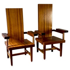 Vintage Pair of High Back Chairs