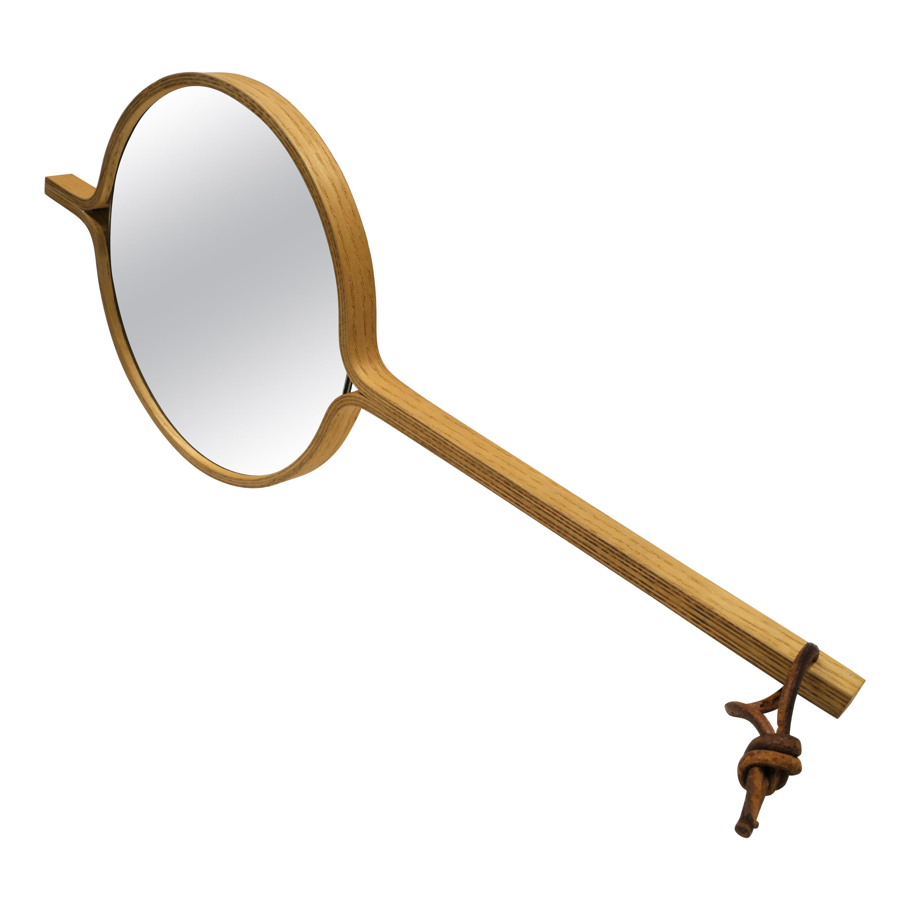 Handheld White Oak Mirror by Jørgen Gammelgaard For Sale