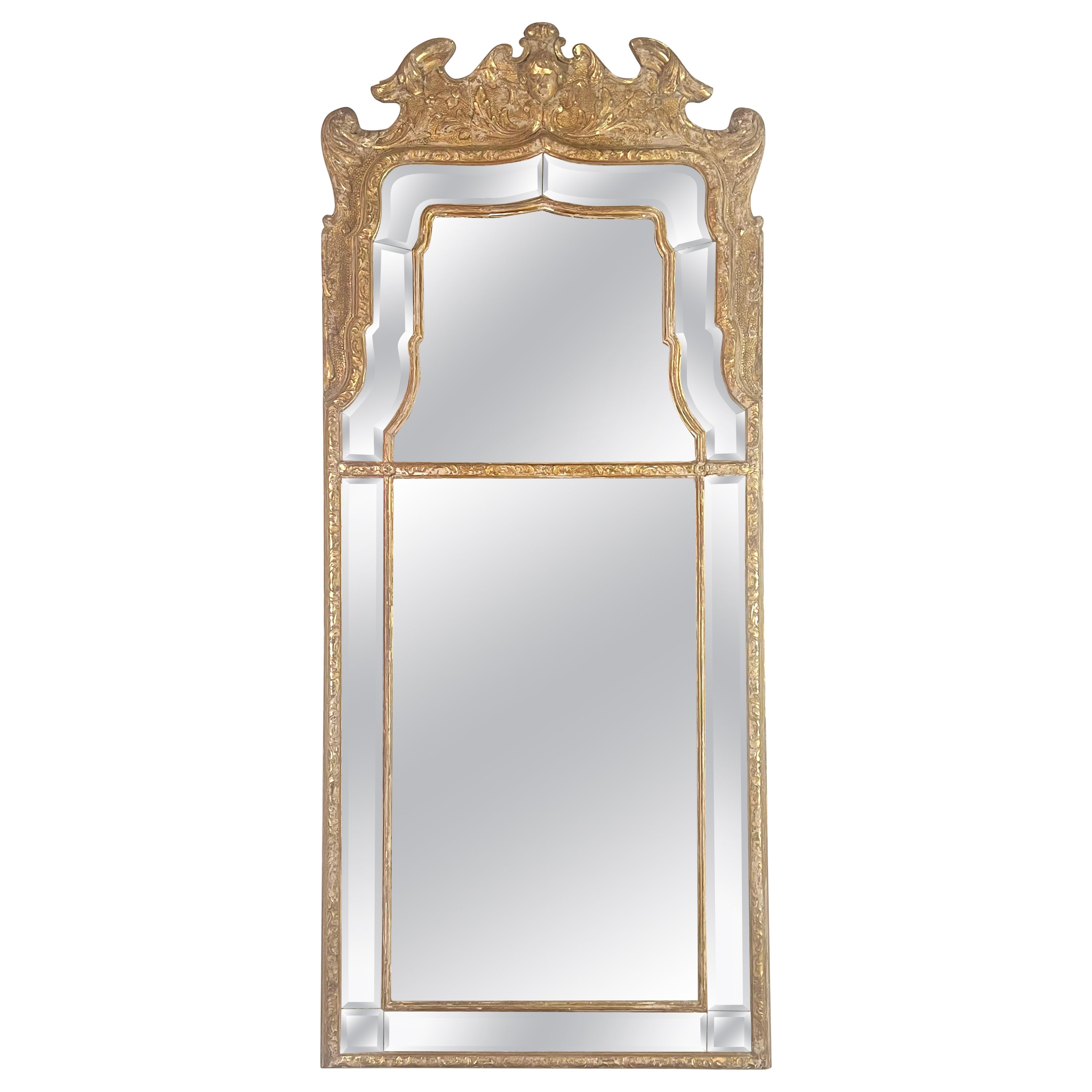 19th C. Italian Baroque Style Gilt Wood Mirror