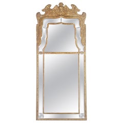 Antique 19th C. Italian Baroque Style Gilt Wood Mirror