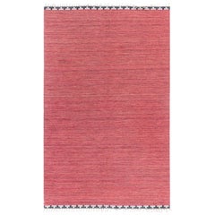 Vintage Swedish Red Flat Woven Rug