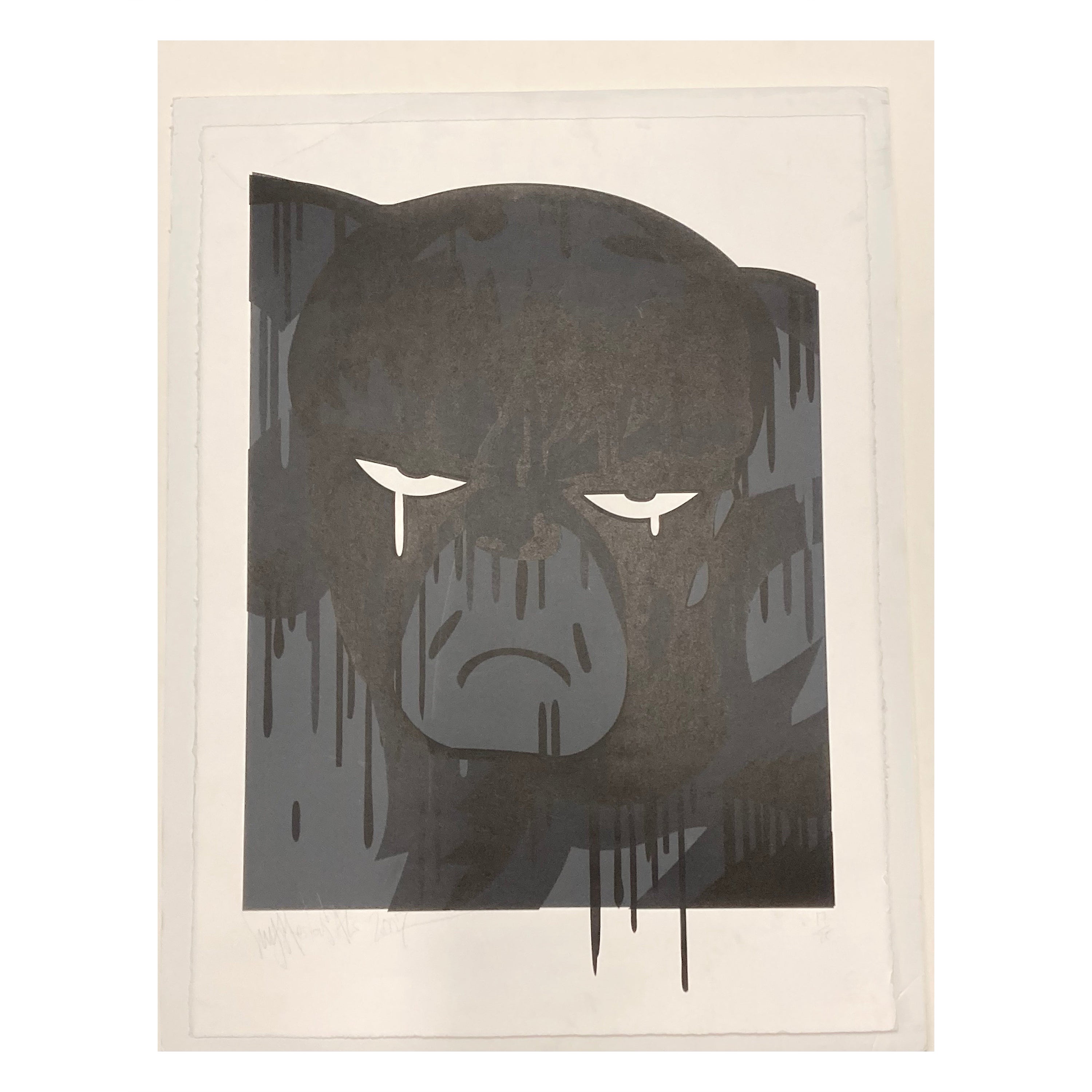 Mysterious 'Al Untitled (Black)', 2007, Screenprint, signed dated and numbered