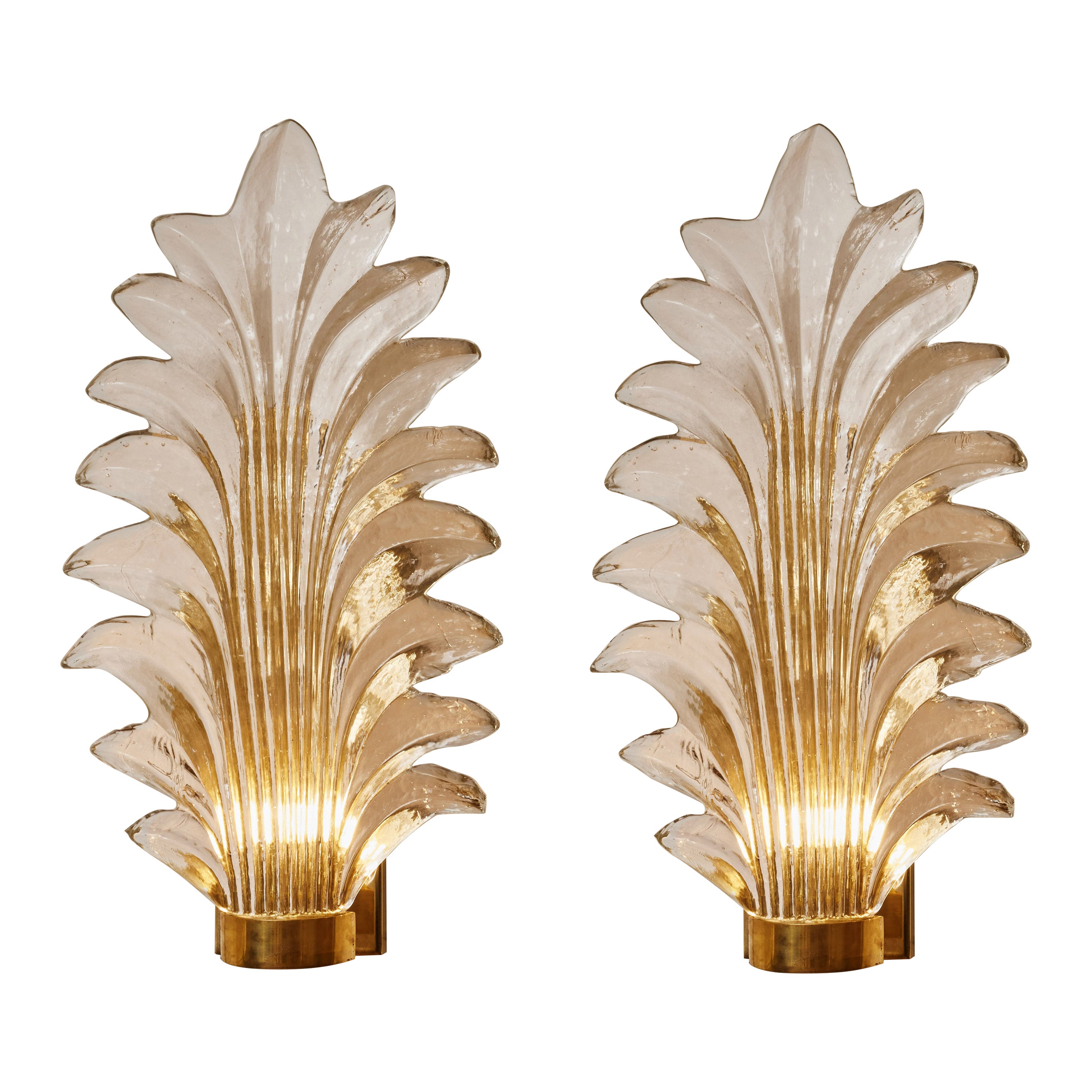 Apliques "Big Leaf" de cristal de Murano de Studio Glustin en venta
