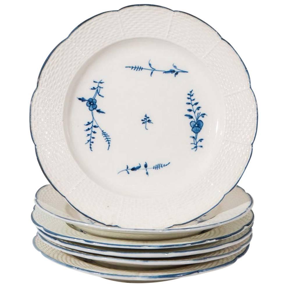 Set of a Dozen 18th Century Chantilly Blue and White Porcelain Dishes