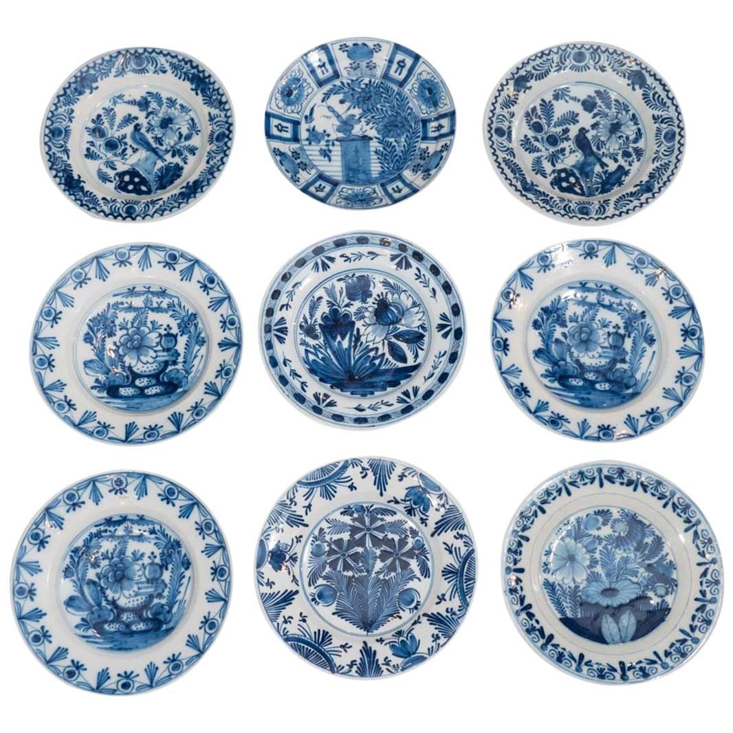 Part of Our Collection of Antique Blue and White Dutch Delft Dishes and Chargers