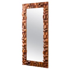 Organic Swedish pine mirror by wood worker Gunnar Kanevad, Sweden, 1970s