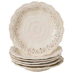 Antique 18th Century Pierced Creamware Fruit Plate