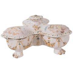 French Faience Spice Box Made by Moustiers in the First Half of 18th Century