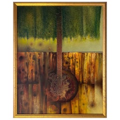 Peinture à l'huile surréaliste abstraite de Josef Istler 1975