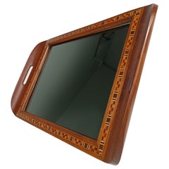 Vintage  Brazilian modernist Tray designed by Carlos Zipperer Sobr in inlaid wood, 1960s