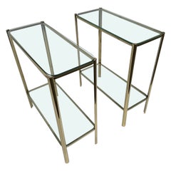 Pair of Jacques Quinet for Bronzc 2tier Side tables