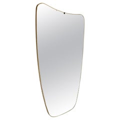 Mid Century Modern Used Golden Plastic Brass Full Length Mirror Huge 1950s