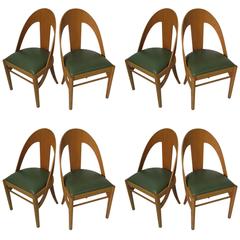  Mid-Century Modern Bent Maple Spoon Back Cafe Dining Chairs 3 Available