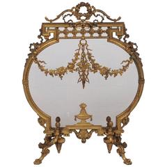 Bronze Louis XVI Style Mantel Firescreen 1