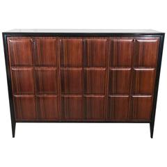 Paolo Buffa Wood Panelled Front Cabinet with Drawers and Shelves, Italy