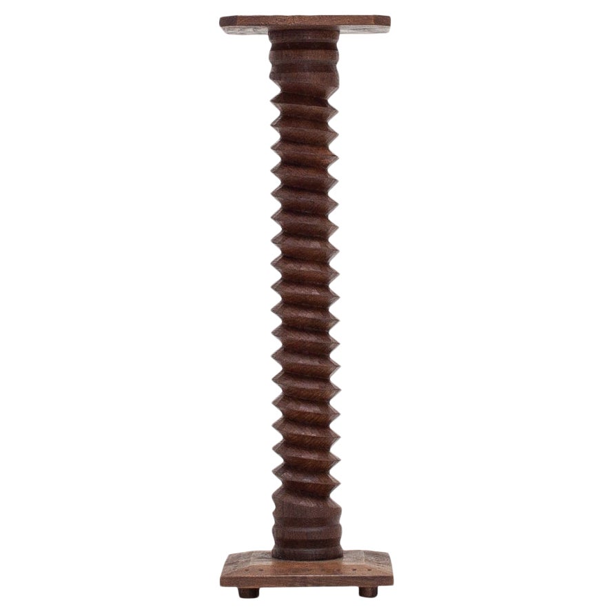 A French Turned Screw Column Stemmed Plinth, Reminiscent of Charles Dudouyt