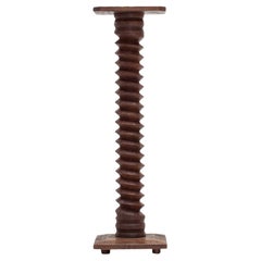 Vintage A French Turned Screw Column Stemmed Plinth, Reminiscent of Charles Dudouyt