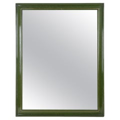 Miroir mural Art Deco du 20e siècle - laqué vert olive, Autriche vers 1925