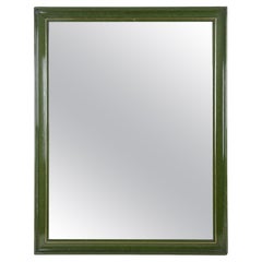 20th Century Art Deco Wall Mirror - Olive Green Lacquered, Austria circa 1925