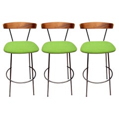 Vintage American Mid Century Atomic Age Set of 3 Barstools by Clifford Pascoe
