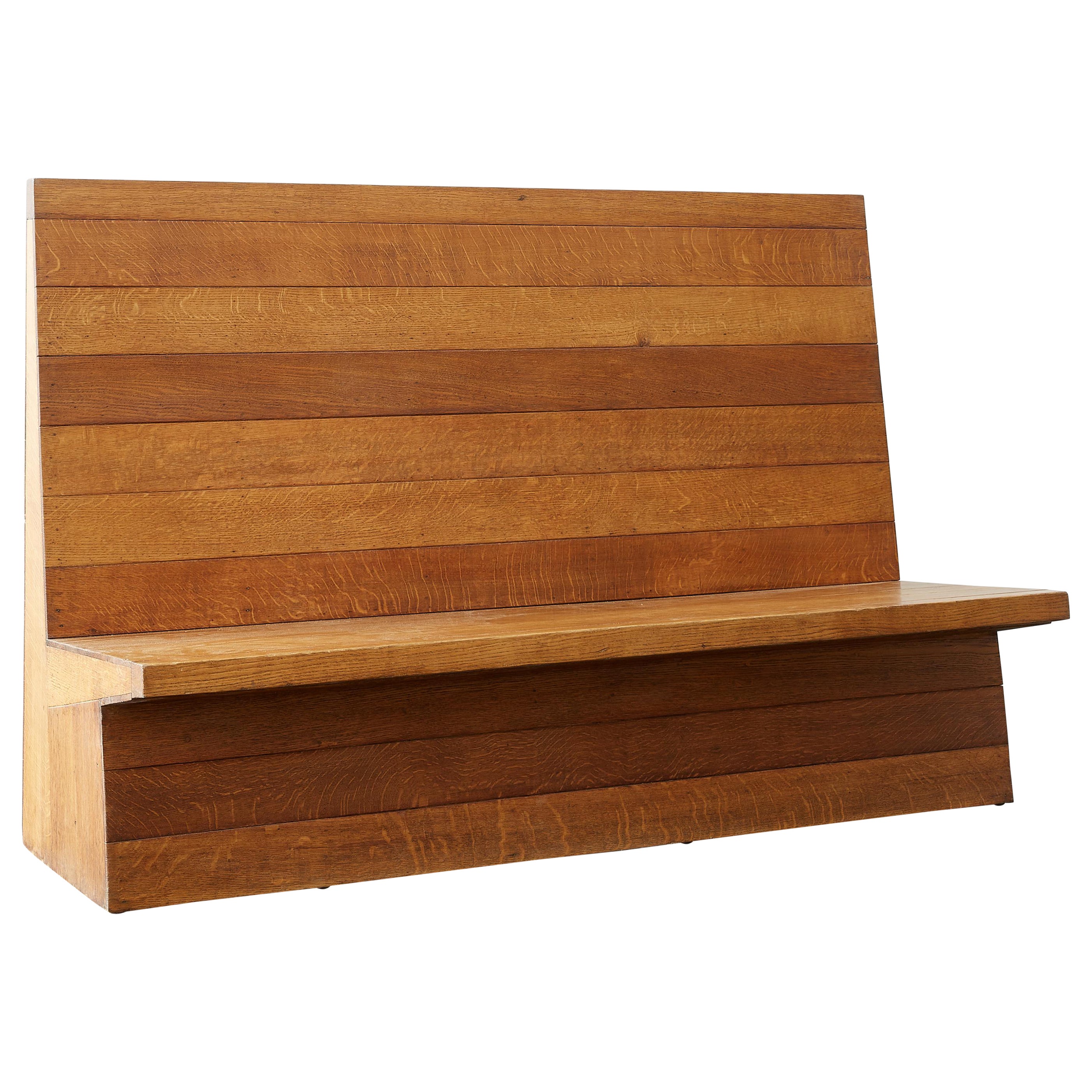 Dom Hans van der Laan Panca con schienale alto in Oak, 1960 ca.
