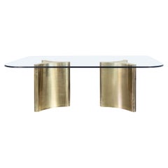 Vintage Brass and Glass "Trilobi" Dining Table by Mastercraft