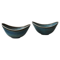 Vintage Set of 2 Stoneware Bowls by Gunnar Nylund for Rorstrand, Sweden, 1950s