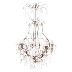 French 19th Century Crystal and Brass Chandelier 12