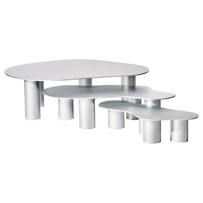 The Puddle Table Collection - Large Aluminum Coffee Table with Cylinder ...