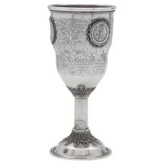 Vintage A Silver Kiddush Goblet by Bezalel, Circa 1950