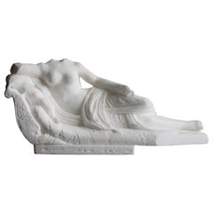 Antique Carrara Marble Sculpture Pauline Bonaparte Venus Victrix Antonio Canova