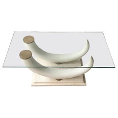 Vintage Italian Faux Tusks Coffee Table by Pucci