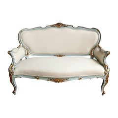 Antique French Louis XV-Style Painted Settee