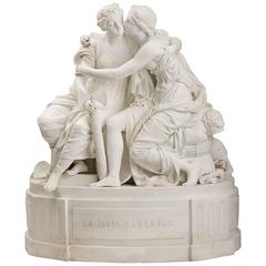 French Porcelain Group ‘‘La Justice et la Paix’’ End of the 18th Century