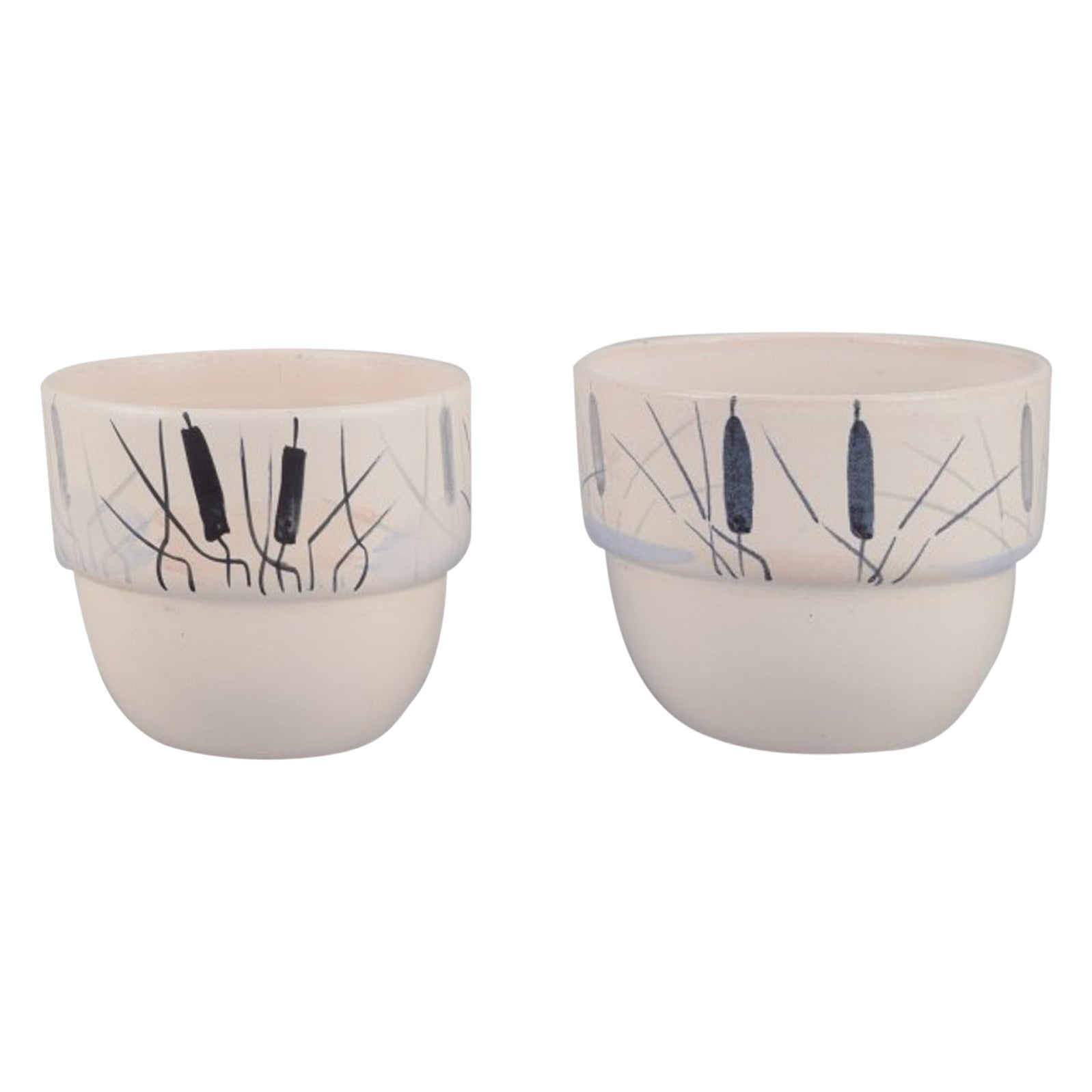 Paul Milet for Sevres, France. Pair of ceramic plant pot holders.