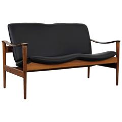 Rosewood Two-Seat Sofa by Frederik Kayser