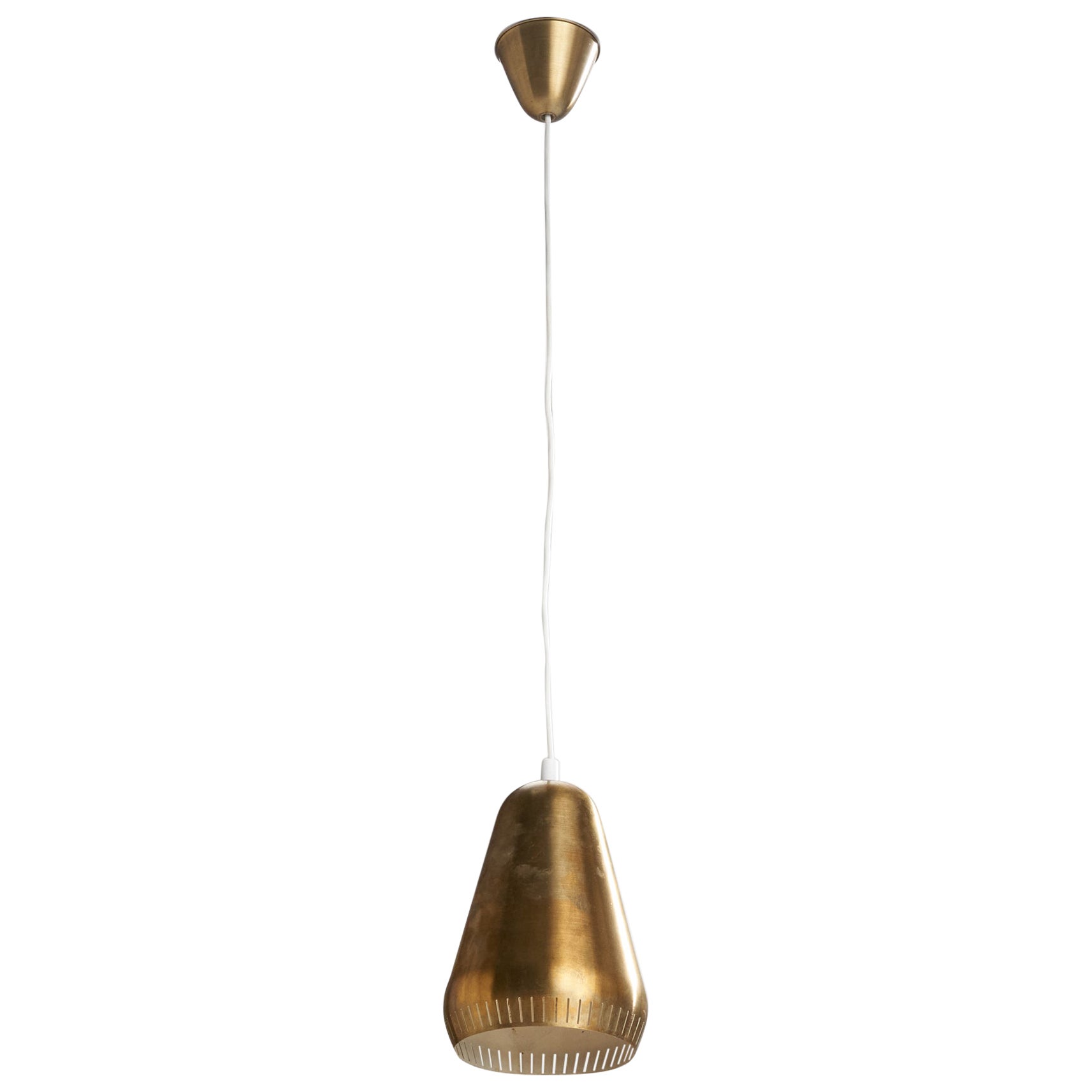 Swedish Designer, Pendant Light, Brass, Sweden, 1950s